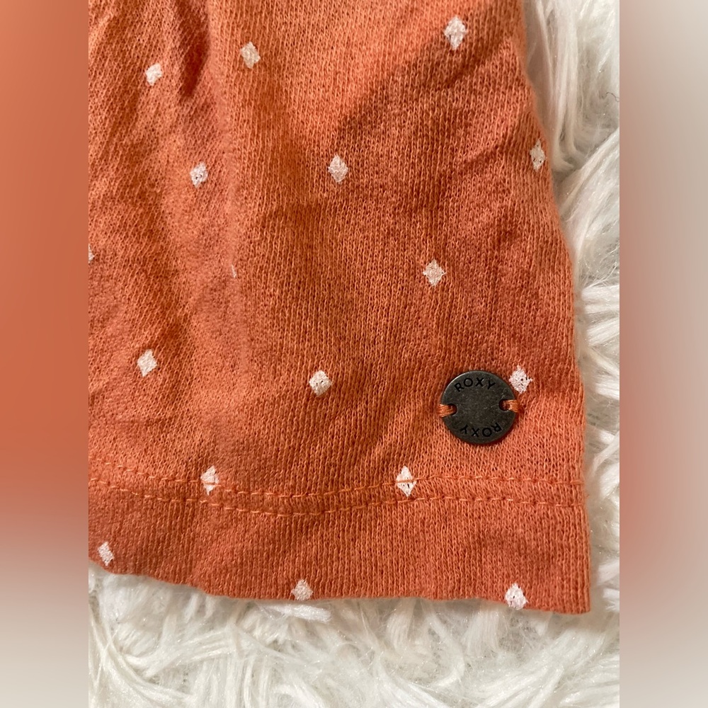 Roxy Smocked Beach Cover Up Resort Surfer Preppy Strappy Orange Dress Womens L - Picture 2 of 9